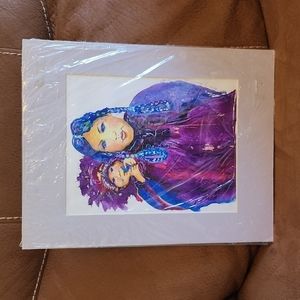 Watercolor Reproduction Print by Helen Jane Simeonoff.  Yukio Mom & Child.Signed